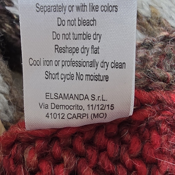 NWT Elsamanda Sweater Sz L Alpaca Wool Blend Boucle Aztec Fairisle Made in Italy - Picture 9 of 14